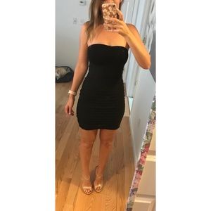 Black strapless dress
